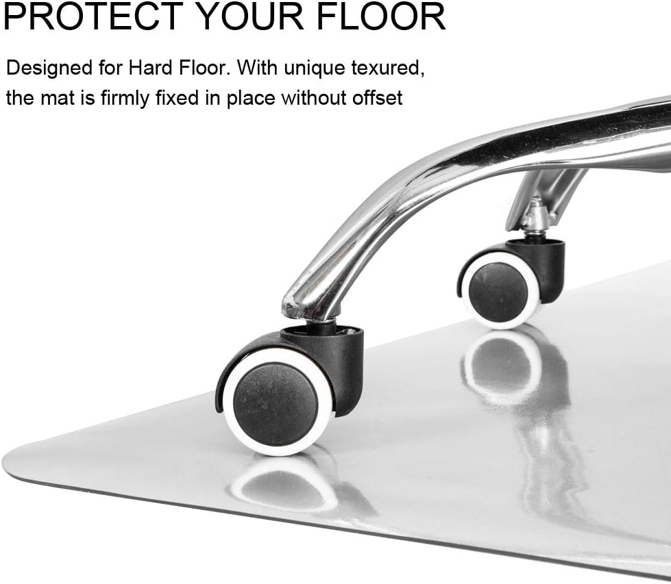 Kuyal Clear Chair mat for Hard Floors Transparent Floor Mats Wood/Tile Protection Mat for Office & Home