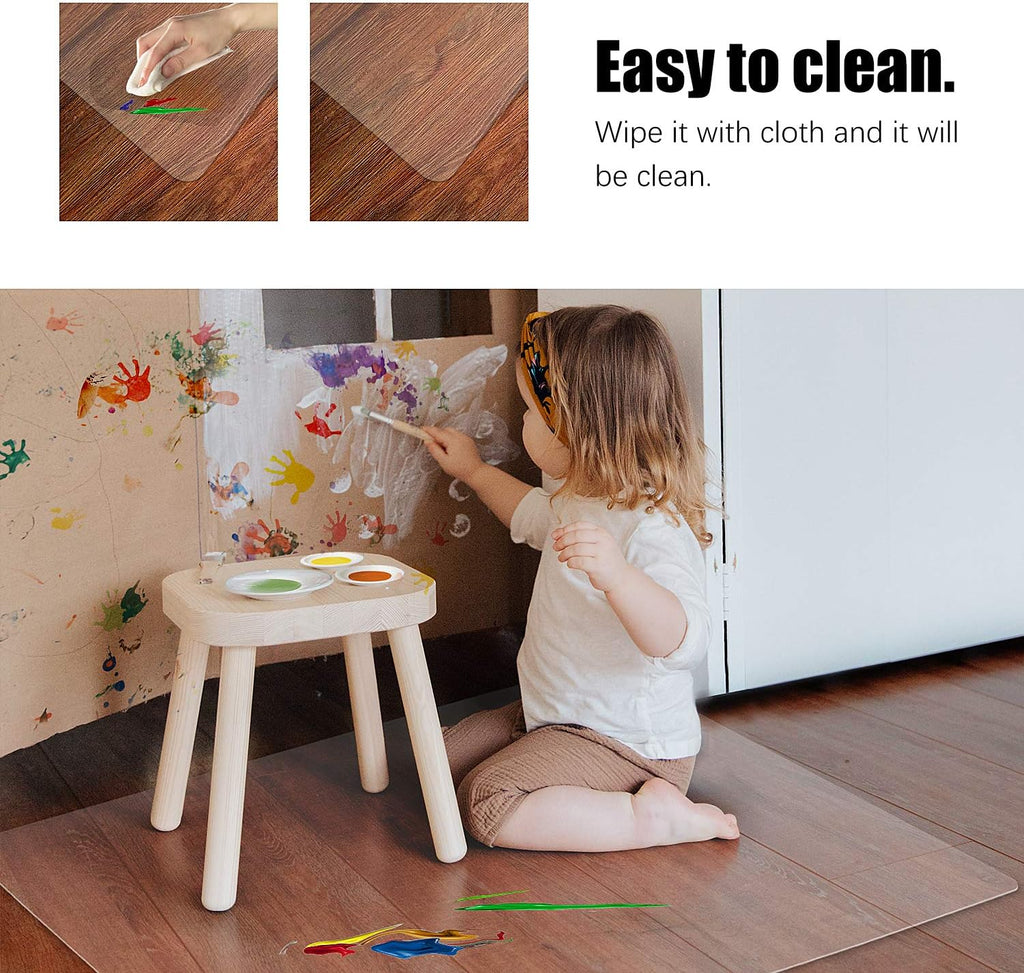 Kuyal Clear Chair mat for Hard Floors Transparent Floor Mats Wood/Tile Protection Mat for Office & Home