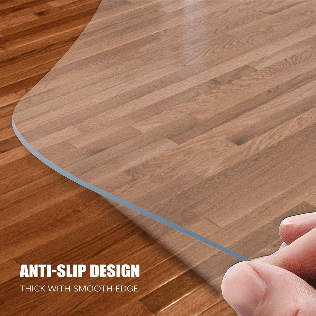 Kuyal Clear Chair mat for Hard Floors Transparent Floor Mats Wood/Tile Protection Mat for Office & Home